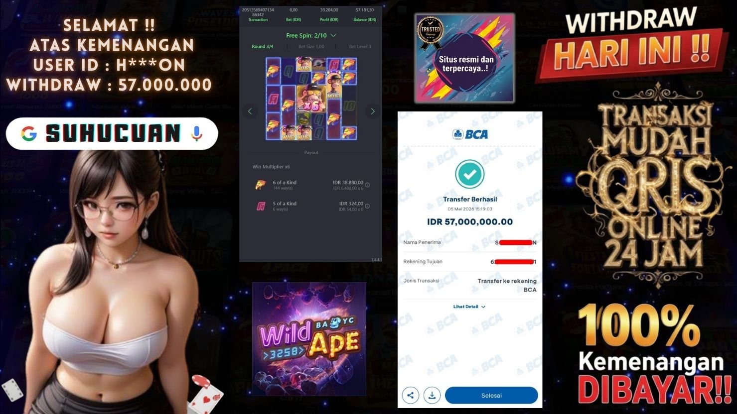 SUHUCUAN JACKPOT SLOT WILD APE